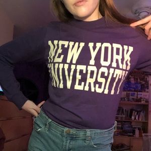*SOLD* New York University Long Sleeve tee purple